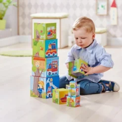 HABA Fire Brigade Sturdy Cardboard Nesting & Stacking Cubes -Haba GUEST 19f0afcd ecfb 41c7 a62a 2e715ef1ce10