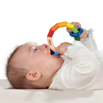 HABA Kringelring Wooden Baby Rattle Clutching Toy & Teether (Made In Germany) 3 HABA Kringelring Wooden Baby Rattle Clutching Toy & Teether (Made In Germany)