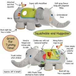 HABA Discovery Elephant - Oversized Plush Sensory Activity Toy For Baby Nursery's - Ages 6 Months + -Haba GUEST 7da7817c 2858 4255 a219 303f91bf843b