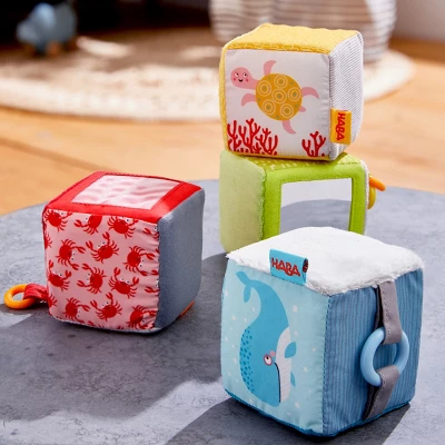 HABA Discovery Cubes Marine World - 4 Fabric Blocks To Stimulate Baby's Senses 6 HABA Discovery Cubes Marine World - 4 Fabric Blocks To Stimulate Baby's Senses - Image 4