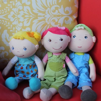 HABA Snug Up Edda - 10" Soft Doll With Fuzzy Blonde Hair And Embroidered Face 7 HABA Snug Up Edda - 10" Soft Doll With Fuzzy Blonde Hair And Embroidered Face - Image 5