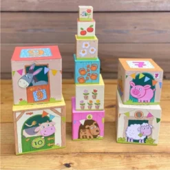HABA On The Farm Sturdy Cardboard Nesting & Stacking Cubes -Haba GUEST a922607e f9a9 44f0 a37b fec98c7eae5c