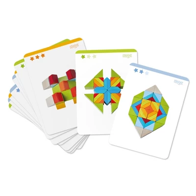 HABA 3D Puzzle Cube Mosaic - 48 Piece Wooden Blocks With 10 Double Sided Template Cards 4 HABA 3D Puzzle Cube Mosaic - 48 Piece Wooden Blocks With 10 Double Sided Template Cards - Image 2