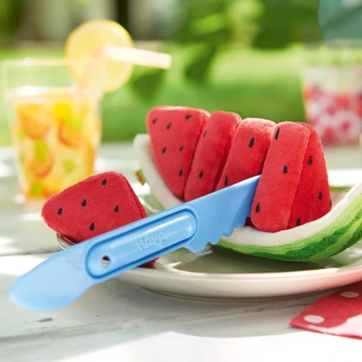 HABA Biofino Watermelon Washable Plush Play Food With 5 Slices 5 HABA Biofino Watermelon Washable Plush Play Food With 5 Slices - Image 3
