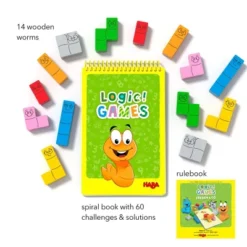 HABA Logic! Games:Happy Worms - Solo Brain Teaser Puzzling Game -Haba GUEST da323254 40f5 4e1f a7aa 52f24937780e