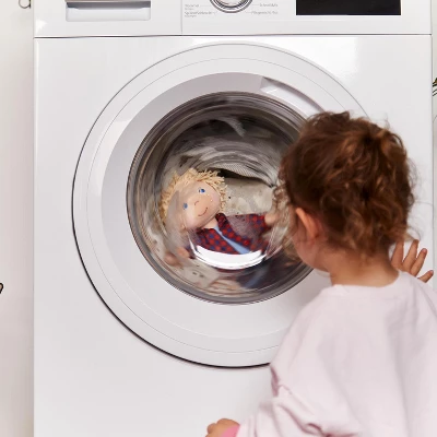 HABA Nick 12" Soft Boy Doll With Blonde Hair, Blue Eyes And Embroidered Face 9 HABA Nick 12" Soft Boy Doll With Blonde Hair, Blue Eyes And Embroidered Face - Image 7