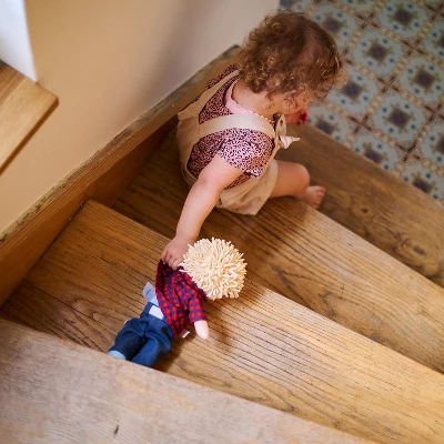 HABA Nick 12" Soft Boy Doll With Blonde Hair, Blue Eyes And Embroidered Face 7 HABA Nick 12" Soft Boy Doll With Blonde Hair, Blue Eyes And Embroidered Face - Image 5